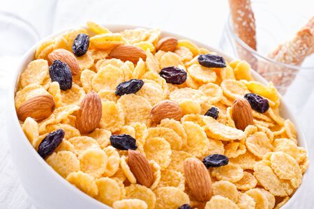 Corn Flakes on Breakfastの写真素材