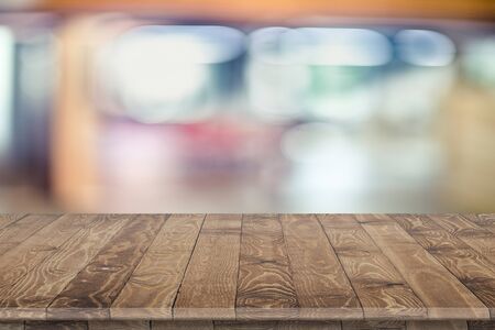 Empty wooden table for product placement