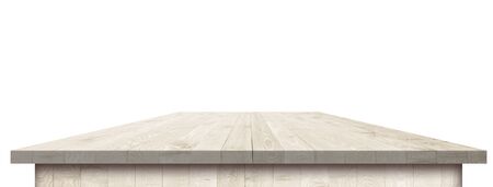 Empty wooden table perspective with clipping maskの写真素材