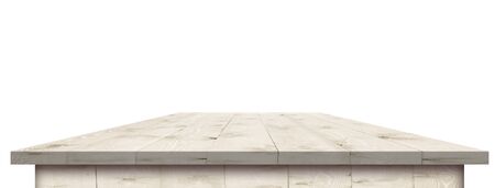 Empty wooden table perspective with clipping maskの写真素材