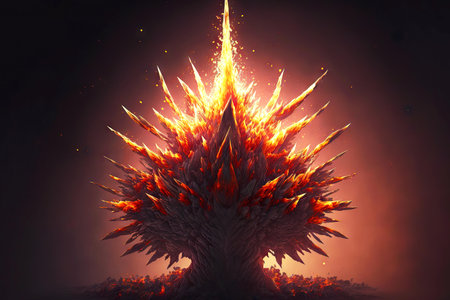 sheaf of dangerous blaze fire flame bursting upwards