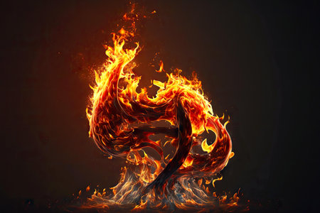 hot burning blaze fire flame rises upの写真素材