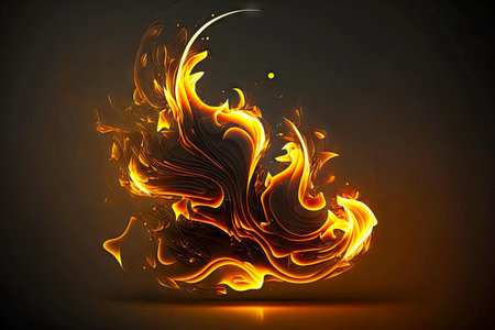 warm yellow orange blaze fire flame flashesの写真素材