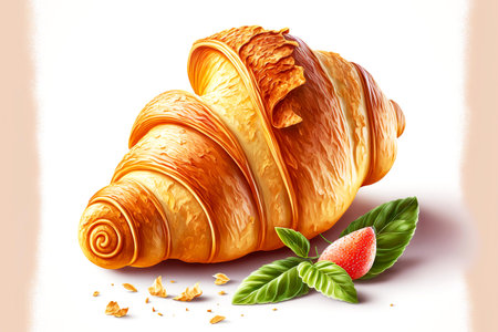 fresh french croissant for dessert breakfast foodの写真素材