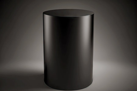 black cylinder shaped template for modern 3d art podium-keytodescの写真素材