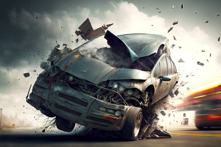 forced stop crashed auto in car accident