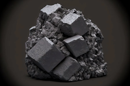natural coal on a black background isolated closeup. extraction of natural mineral resources at...