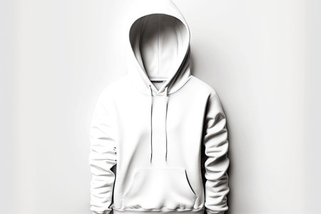empty female hoodie mockup hoodie isolated on white backgroundの写真素材