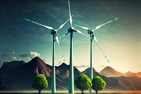 wind energy power generators electricity and turbines eco-friendly production