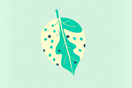 minimalistic summer pattern cute cartoon character leaf, generative aiの写真素材
