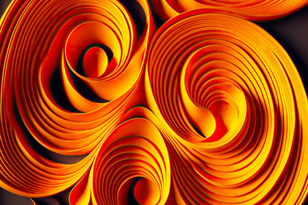 abstract orange arc curls made of plasticine texture, created with generative aiの素材