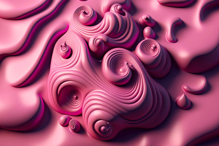 pink drop and wave smudges made of plasticine texture, created with generative aiの素材