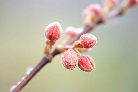 winter mist on a spindle berry in close-upの素材
