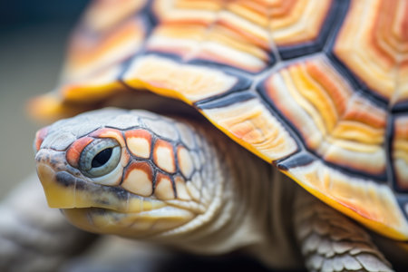 close-up of turtles patterned shell and skinの素材