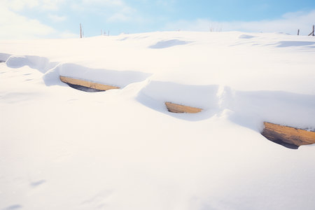 snow layers on undisturbed pathsの素材