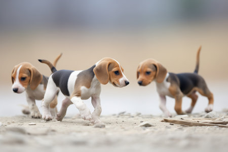beagle puppys unsure trotの素材