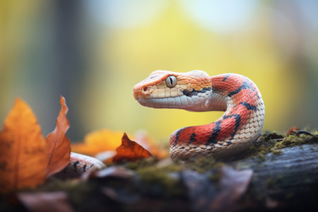 side profile of a viper in habitatの素材