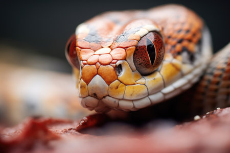macro of king snake eye cap being shedの素材