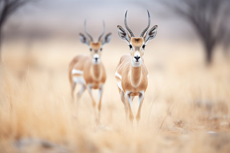 gazelles eyes focused in mid-runの素材
