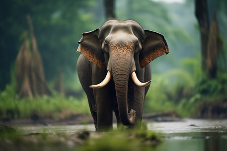 bornean elephant trumpet to herdの素材