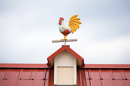 weather vane still on barn roofの素材