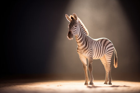 backlit zebra with rim lightingの素材