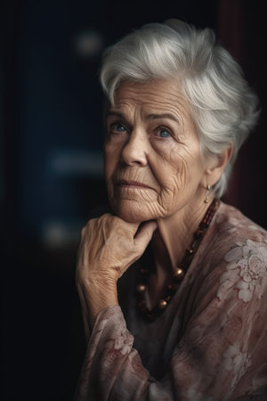 shot of a senior woman looking thoughtfully at the cameraの素材