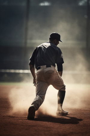 shot of a baseball player on the fieldの素材