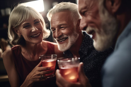 shot of a couple drinking cocktails at a partyの素材