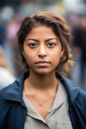portrait of a confident young woman joining her protest group for a causeの素材