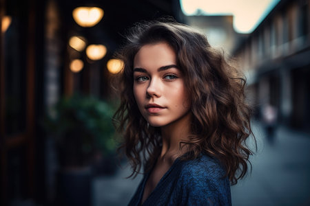 shot of a beautiful young woman posing outsideの素材