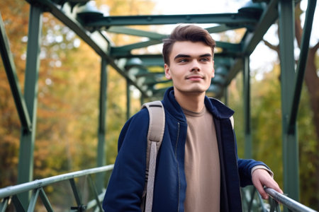 portrait of a handsome young man using a walker for support outdoorsの素材