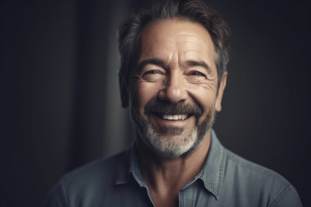 portrait of a mature man smiling at you proudlyの素材