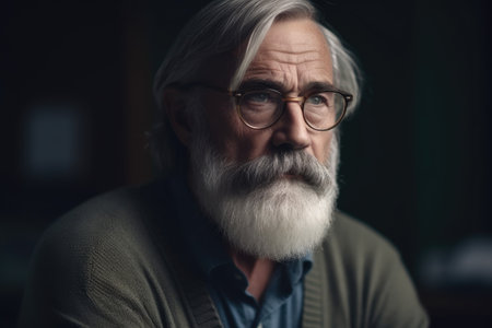 shot of a mature male professor looking thoughtfully at the cameraの素材
