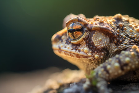 profile of a toad in soft dappled shadeの素材