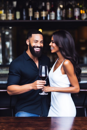 shot of a happy couple celebrating their engagement with champagneの素材