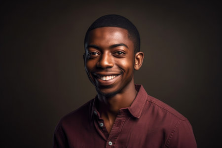 studio shot of a young african man inの素材