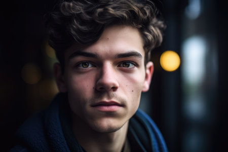 shot of a young man looking at the cameraの素材