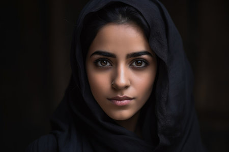 a young muslim woman wearing a hijabの素材