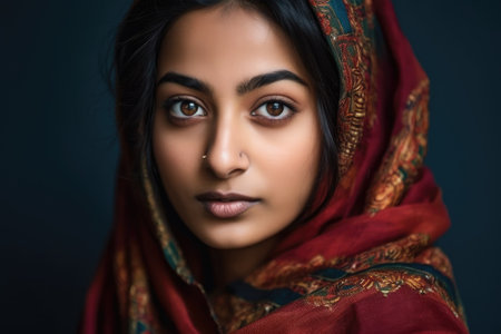 a young muslim woman wearing a hijabの素材