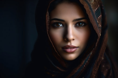 shot of a beautiful muslim womanの素材