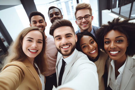 shot of a group of young business owners taking selfies togetherの素材