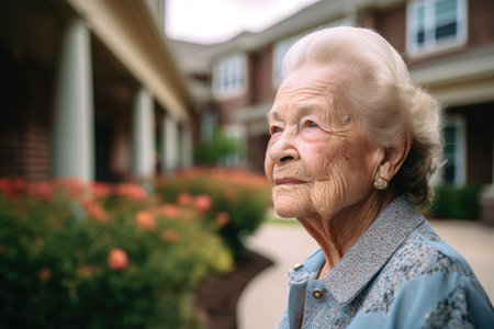 shot of a senior woman in her retirement communityの素材