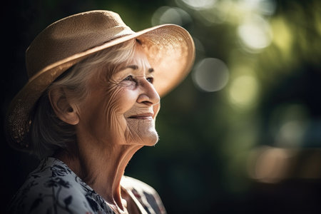 shot of a senior woman enjoying her day outsideの素材
