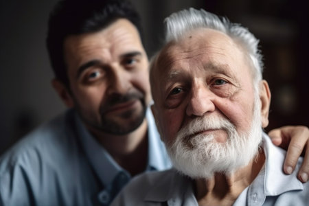 portrait of a carer working with his senior client at home