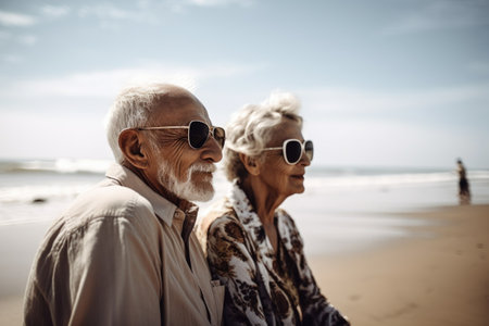 shot of a couple spending the day at the beachの素材