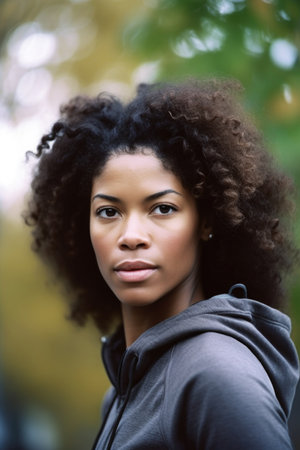 portrait of an attractive young woman exercising outsideの素材