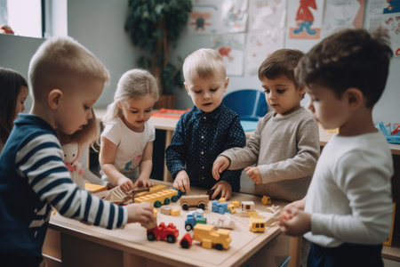 different learning experience for young students in a classroomの素材