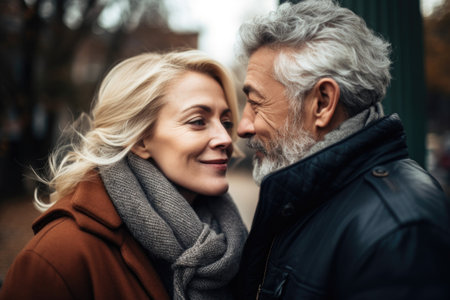 shot of an affectionate couple spending time together outdoorsの素材