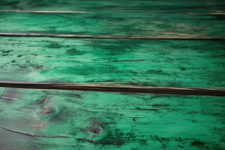 closeup shot of two wooden boards painted in greenの素材